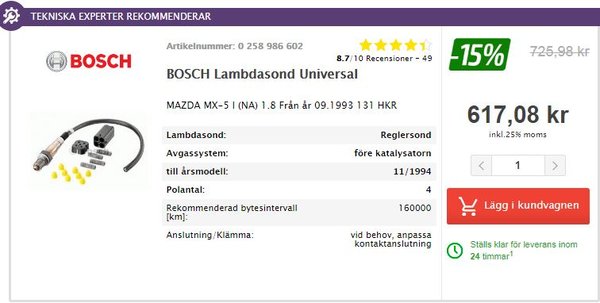 Nya lambdasensorn - med förvärmning